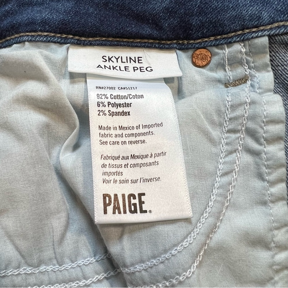 Paige Skyline Ankle Peg Women’s Blue Hills Denim Jeans Size 29 - Picture 6 of 10